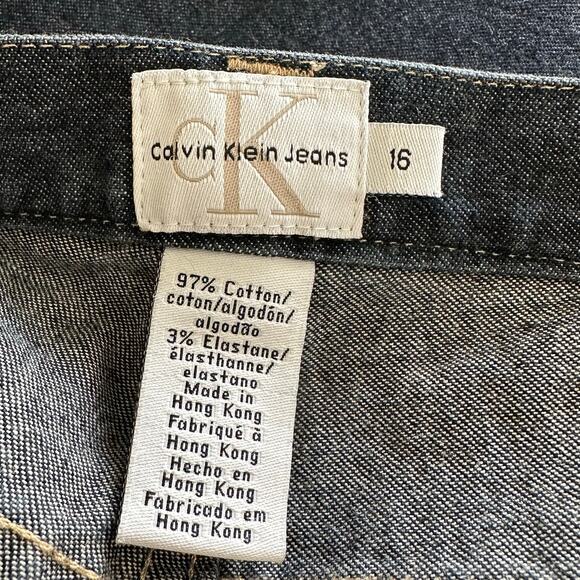 Calvin Klein Women Dark Blue High Rise Cropped 5 Pocket Design Jeans Size 16 - Picture 6 of 7